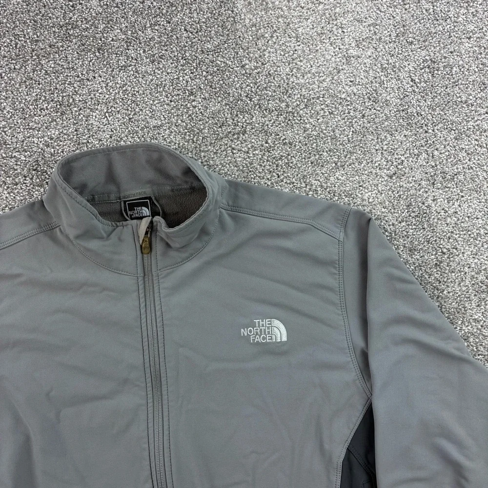 The North Face Apex Softshell Jacket Mens XL Gray Full Zip Outdoor Hiking Bionic